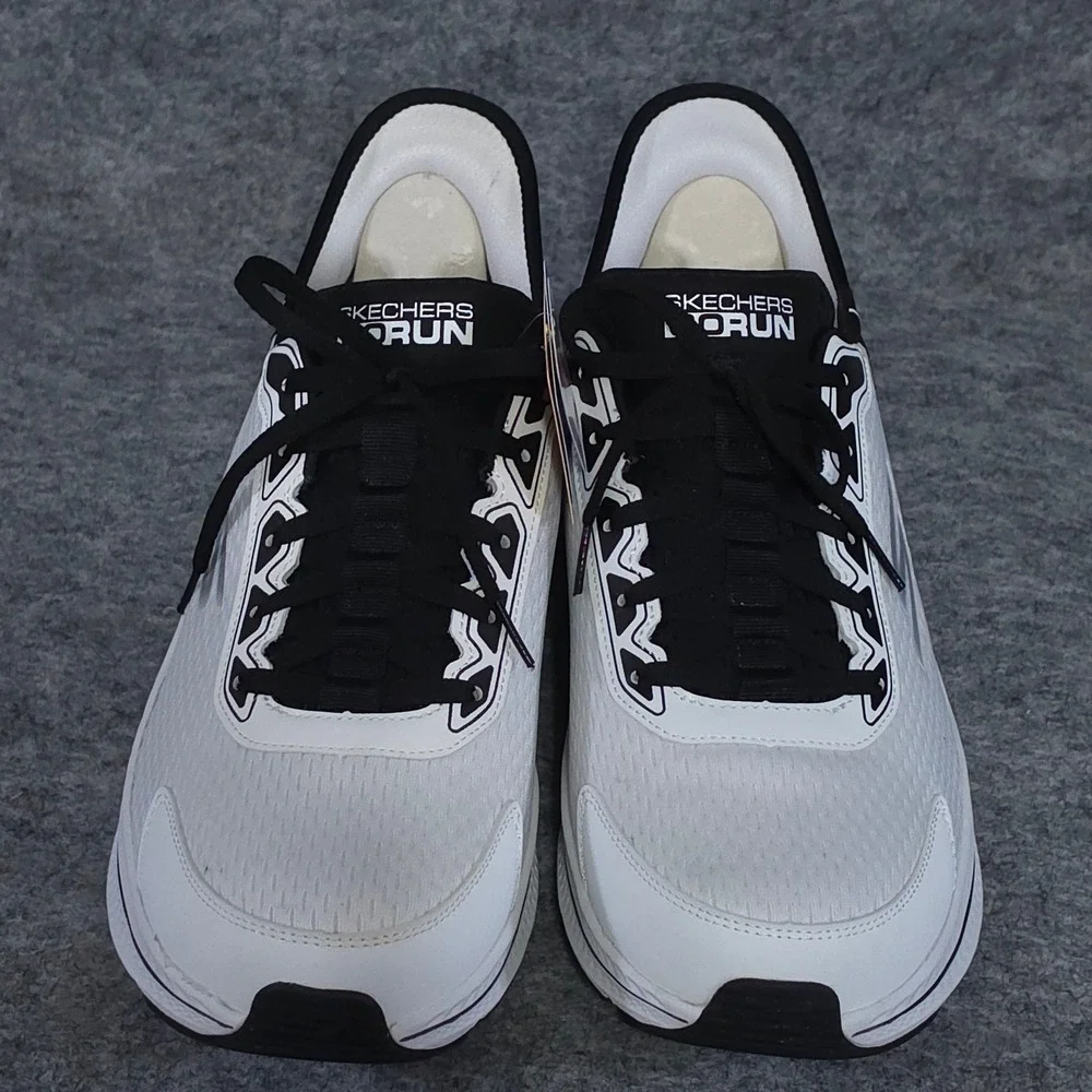 Skechers Mens Hands Free Slip-ins Go Run Consistent 2.0 size 13 White Black
